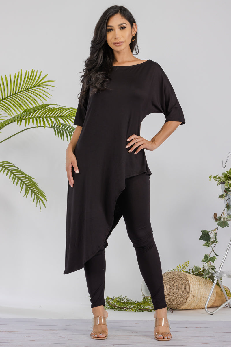 HH679R-SOLID - 2 PC TOP AND LEGGING SET