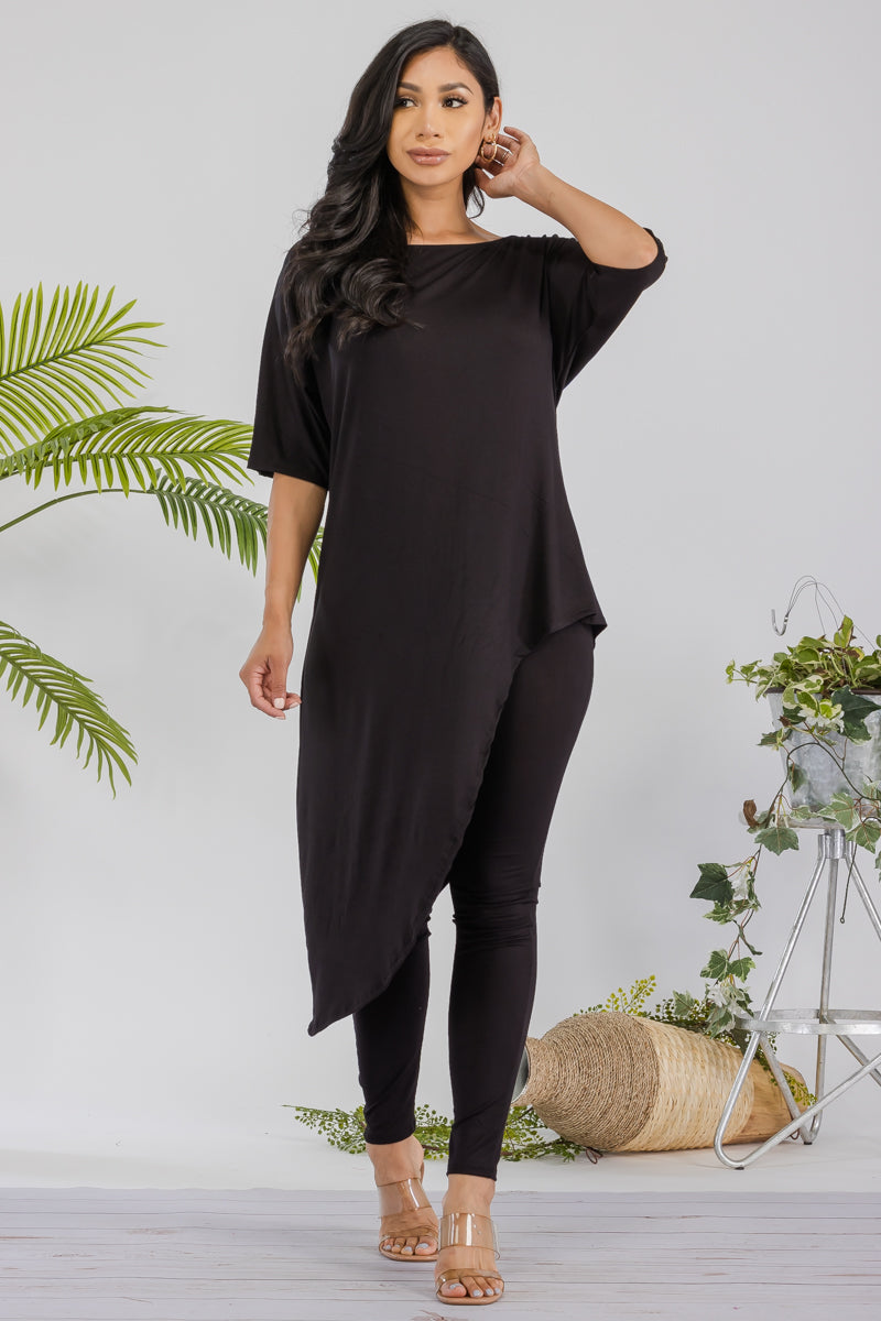 HH679R-SOLID - 2 PC TOP AND LEGGING SET