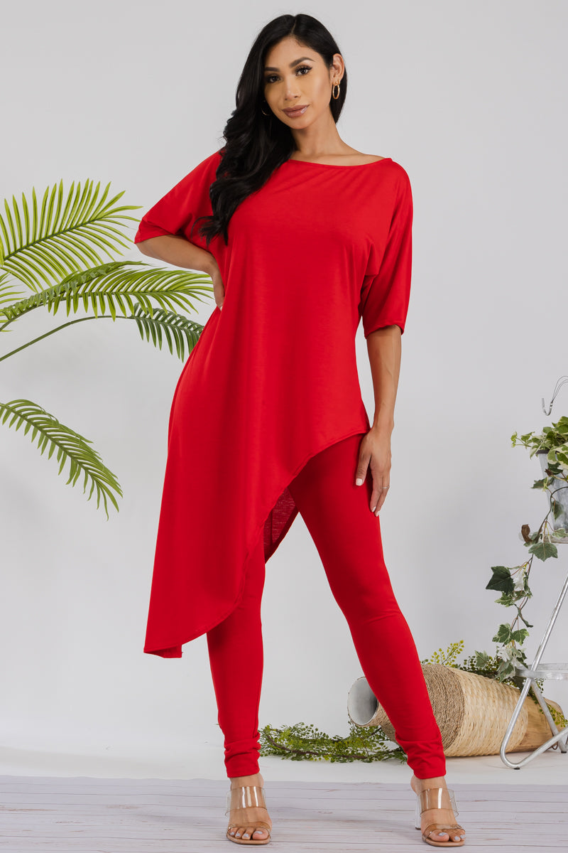 HH679R-SOLID - 2 PC TOP AND LEGGING SET