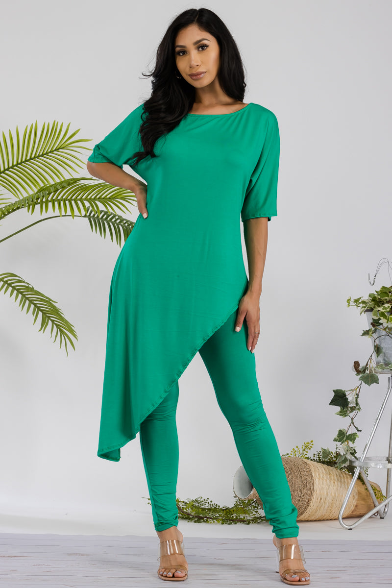 HH679R-SOLID - 2 PC TOP AND LEGGING SET