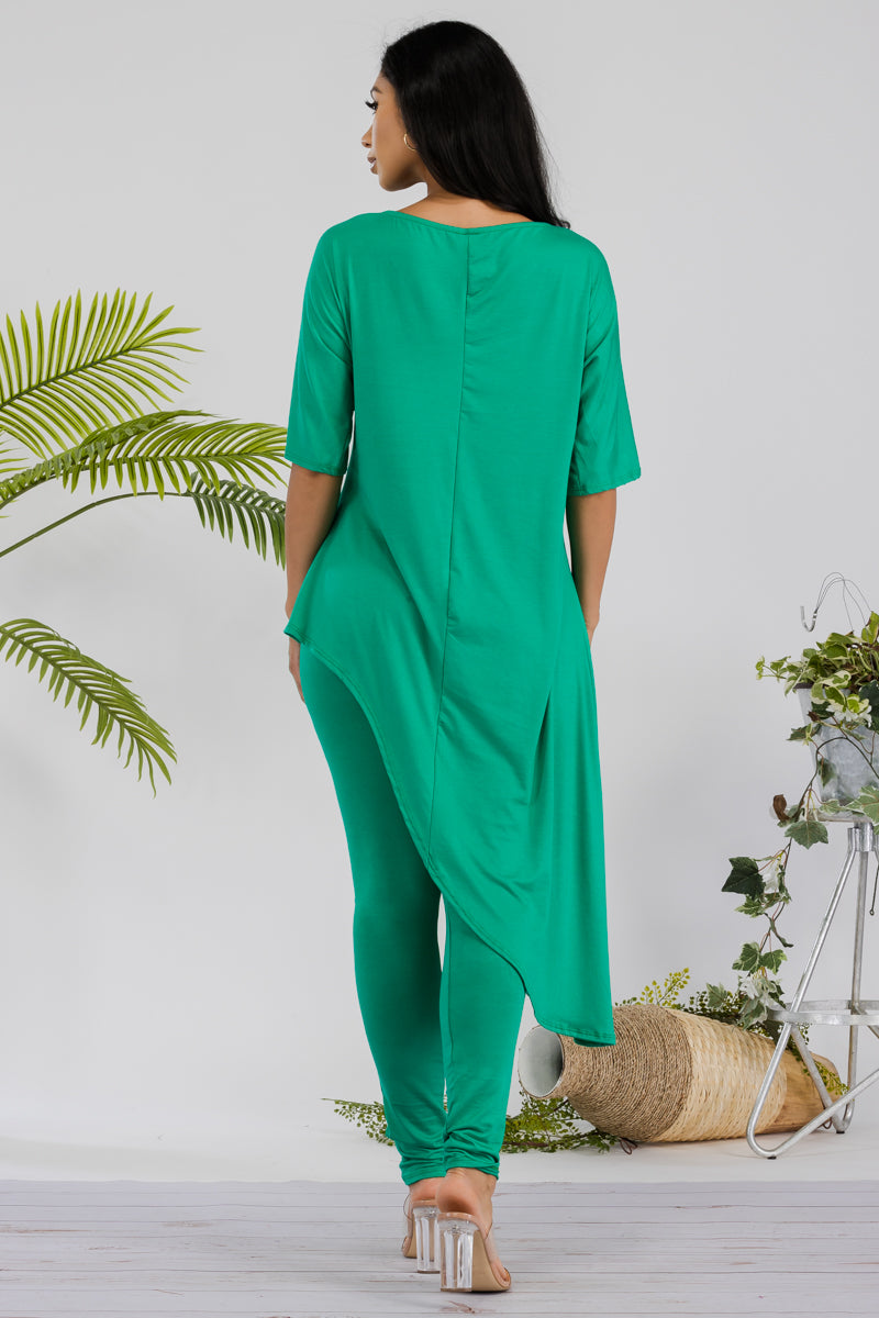 HH679R-SOLID - 2 PC TOP AND LEGGING SET