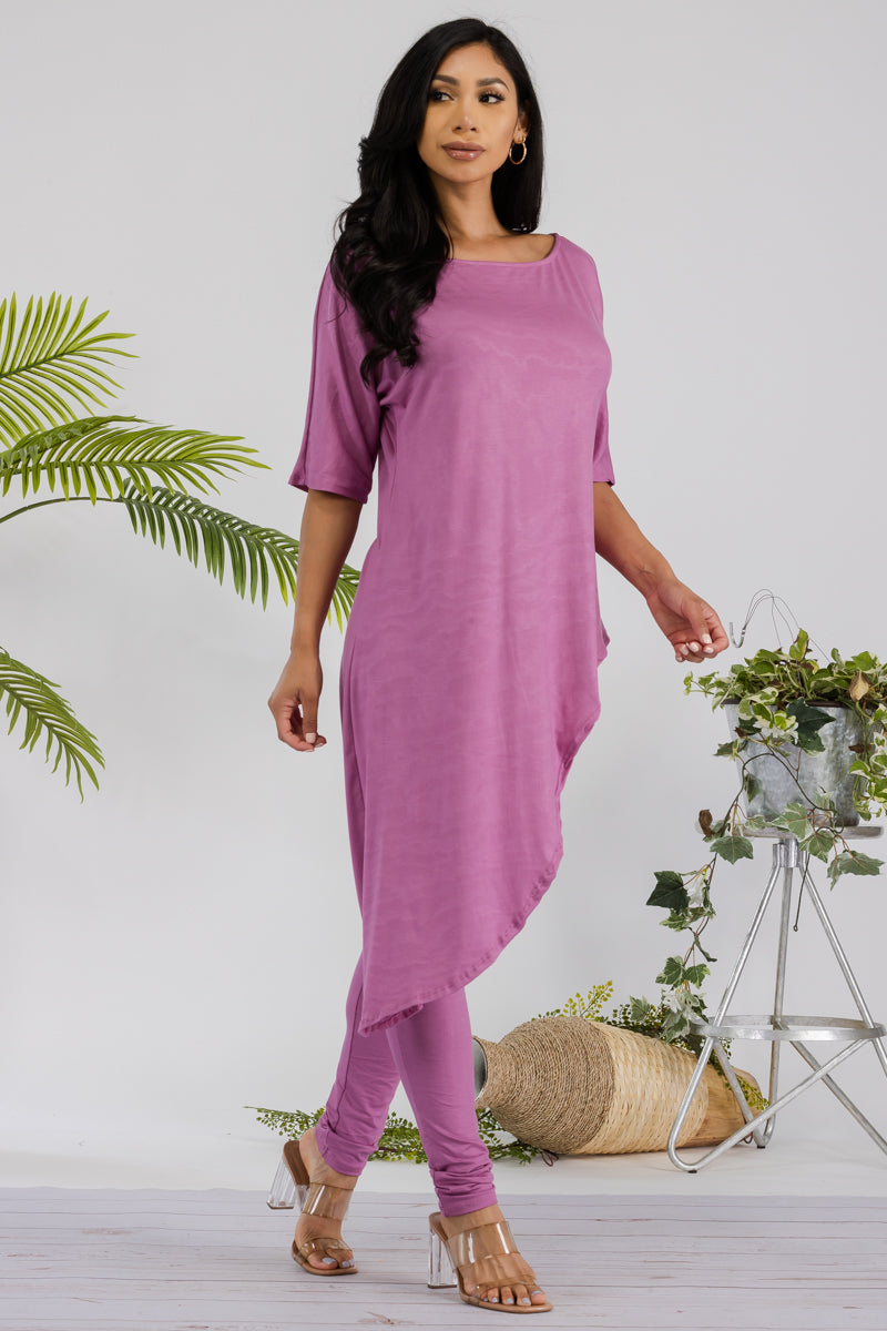 HH679R-SOLID - 2 PC TOP AND LEGGING SET
