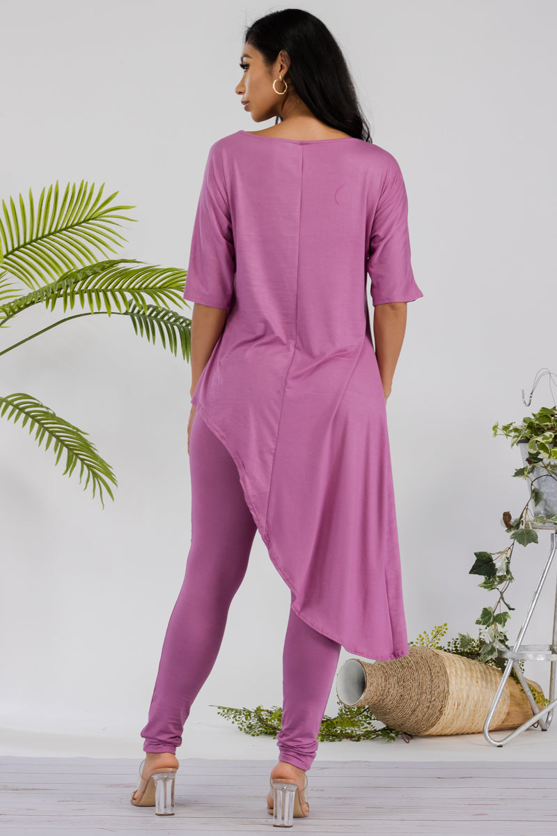 HH679R-SOLID - 2 PC TOP AND LEGGING SET