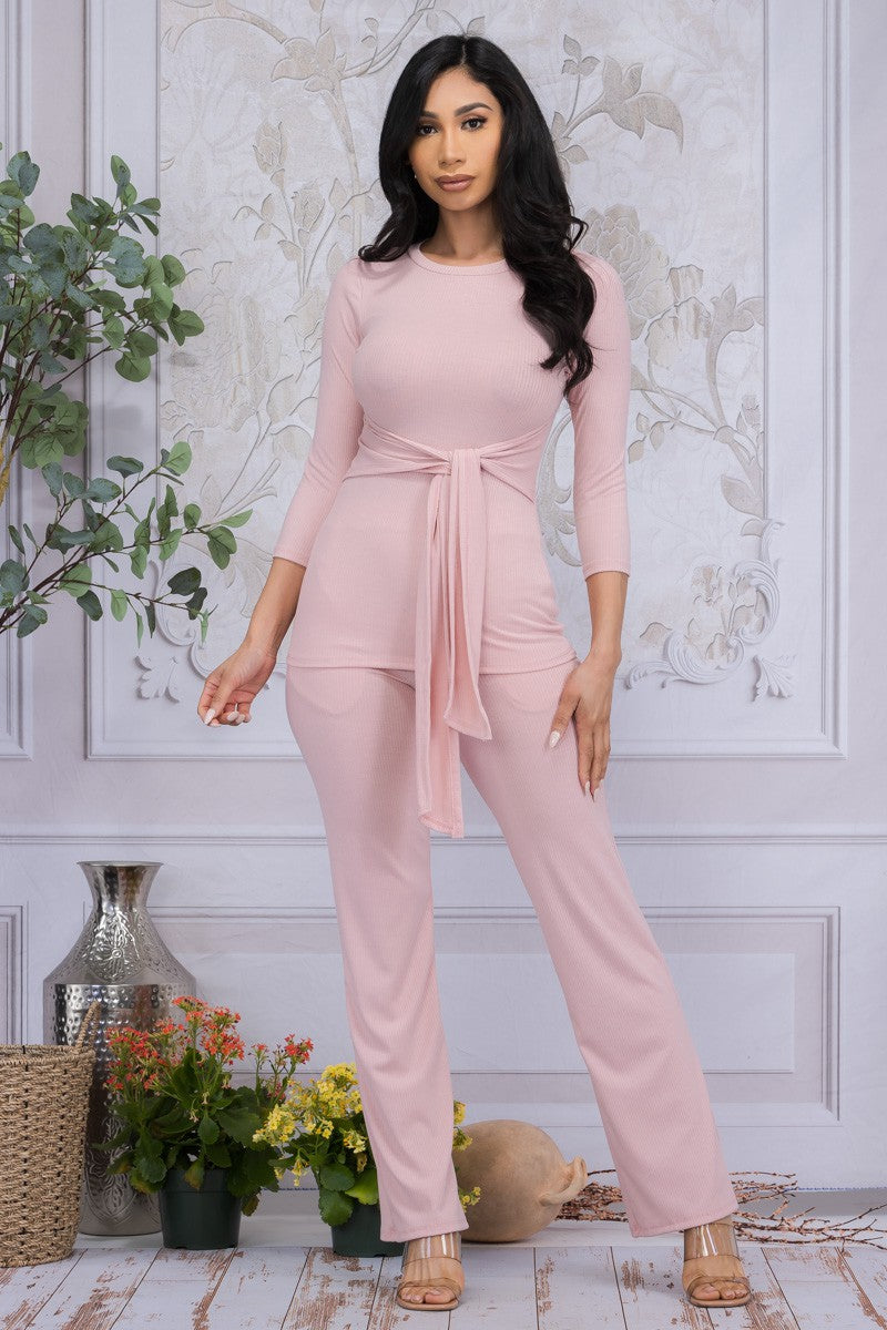 HH677X-SOL - CONJUNTO DE TOP Y PANTALONES DE 2 PIEZAS