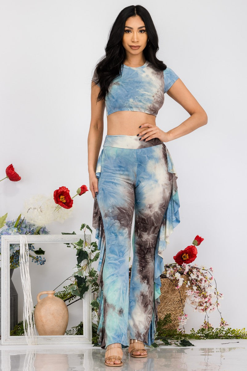 AST-10680 - 2 PC TIE DYE PANT SET
