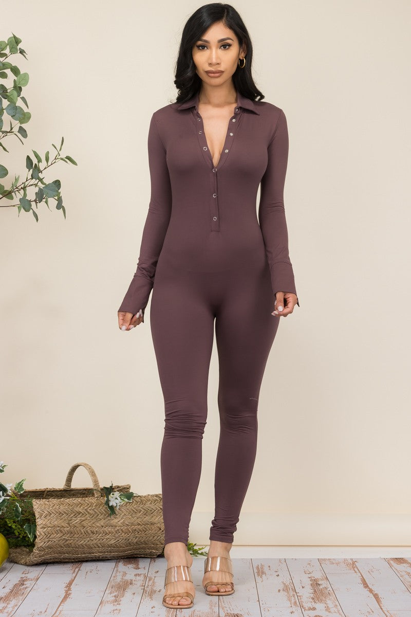 IJP-2228 - LONG SLEEVE BODYCON JUMPSUIT