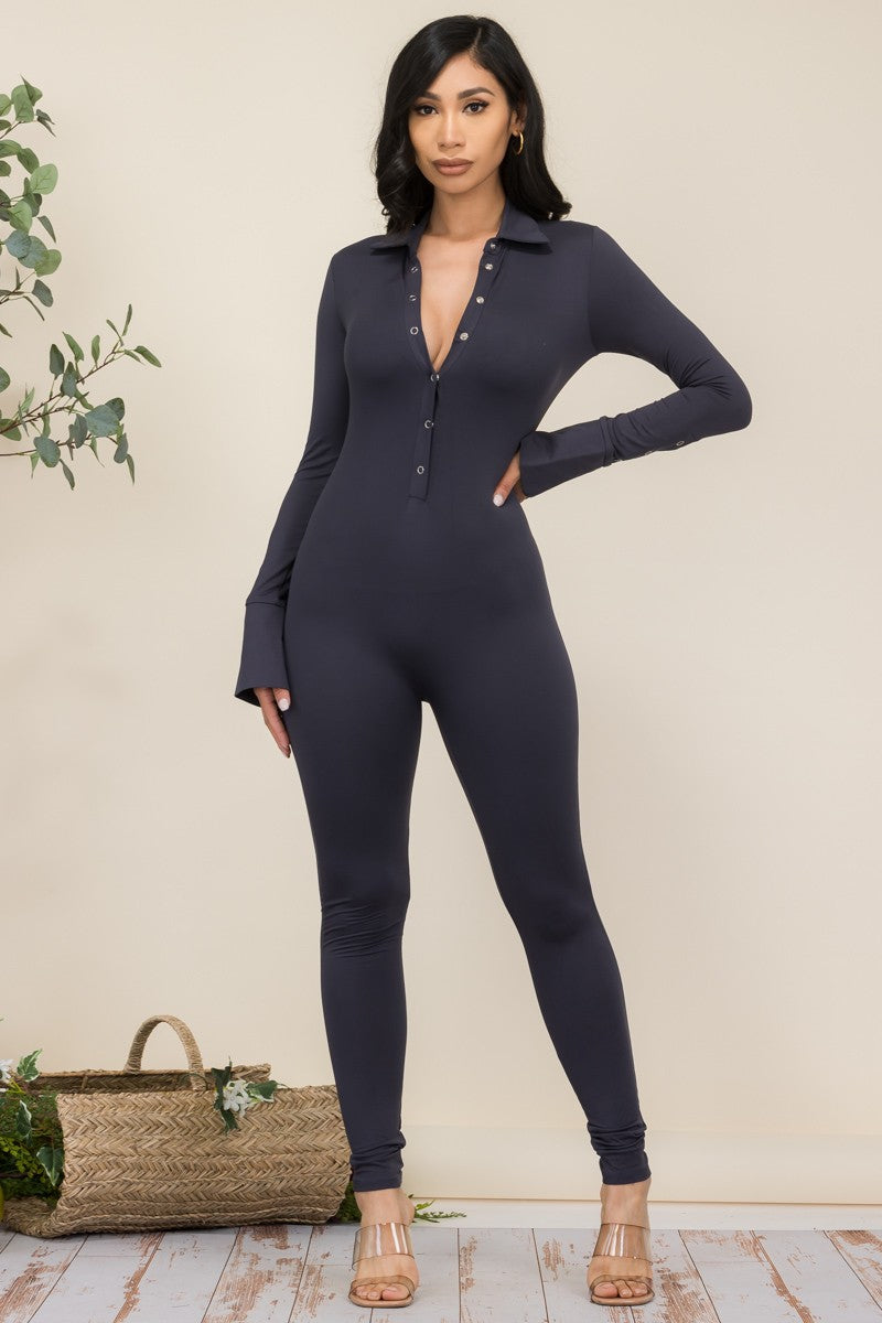 IJP-2228 - LONG SLEEVE BODYCON JUMPSUIT