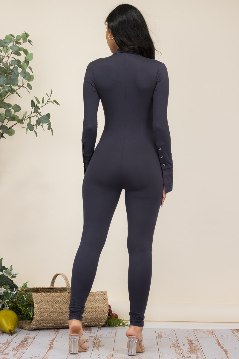 IJP-2228 - LONG SLEEVE BODYCON JUMPSUIT