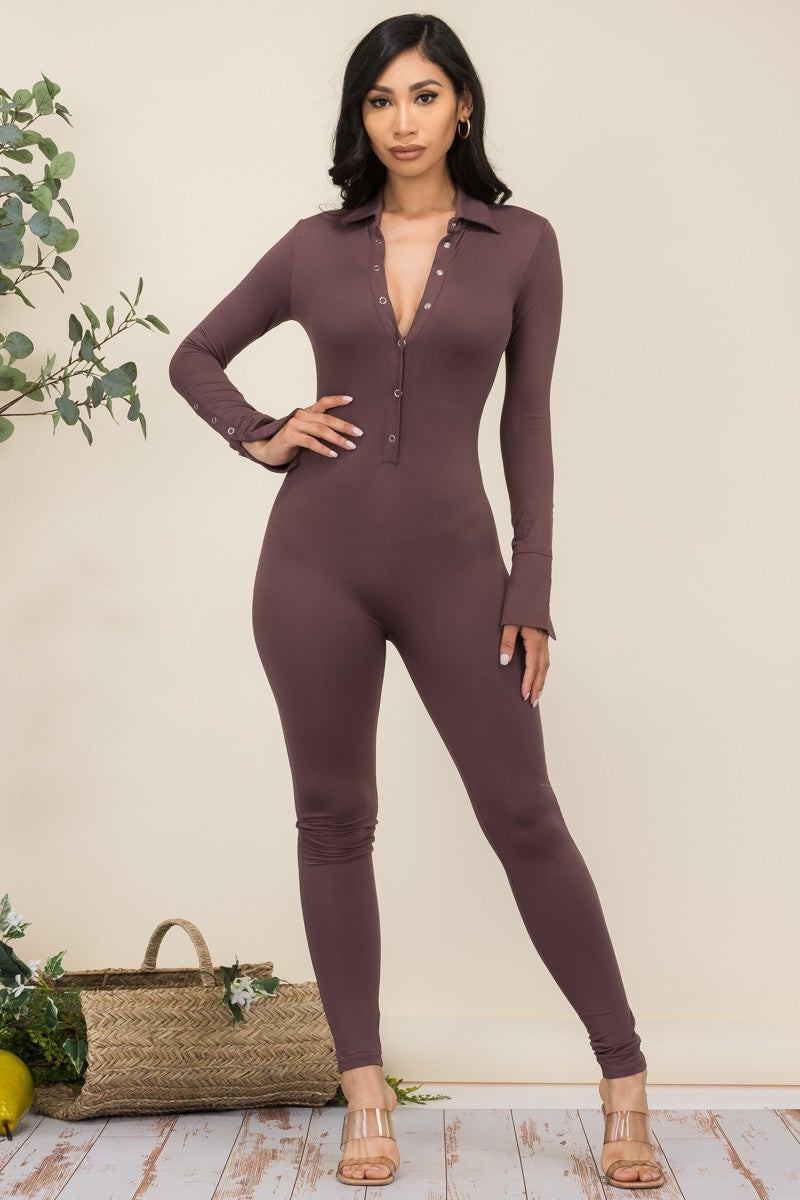 IJP-2228 - LONG SLEEVE BODYCON JUMPSUIT