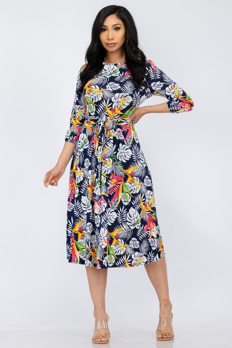 HH583R-TRL - VESTIDO MIDI DE COCTEL