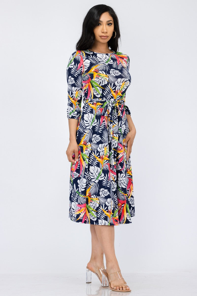 HH583R-TRL - VESTIDO MIDI DE COCTEL