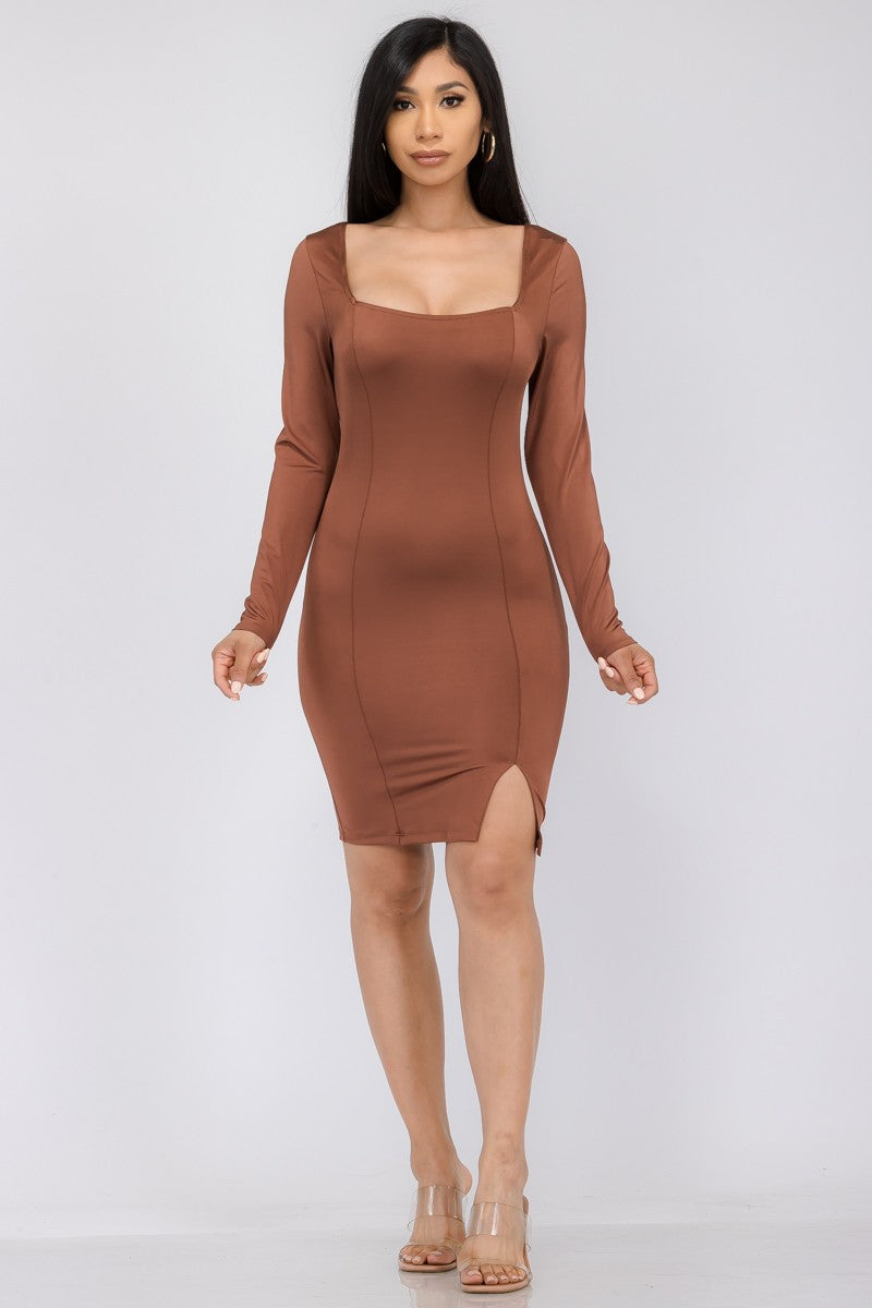 MD40165 - VESTIDO BODYCON DE MANGA LARGA