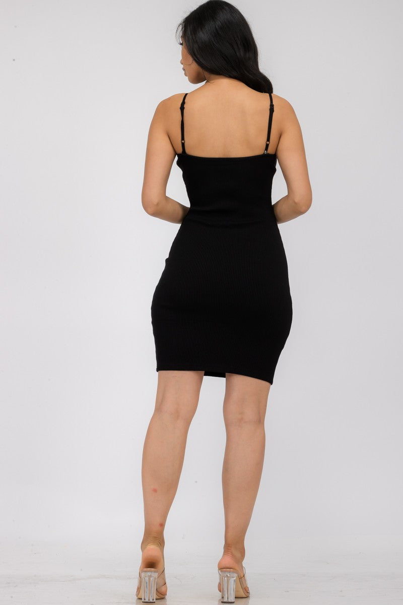 6056TD - MINI RIBBED TANK DRESS