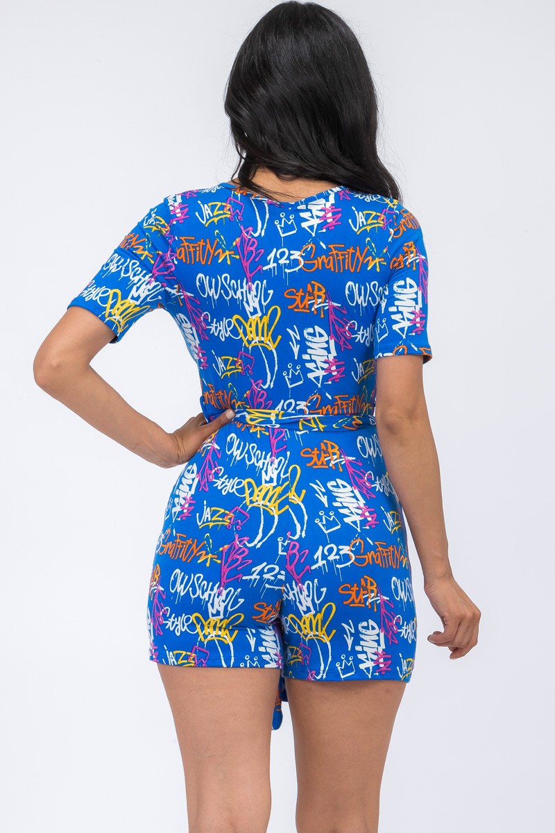 HH529R-GRAF - SHORT SLEEVE TIE DYE ROMPER