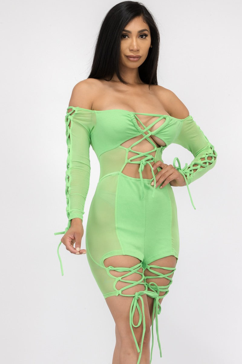 MR7977 - PELELE SEMI TRANSPARENTE CON HOMBRO DECORADO
