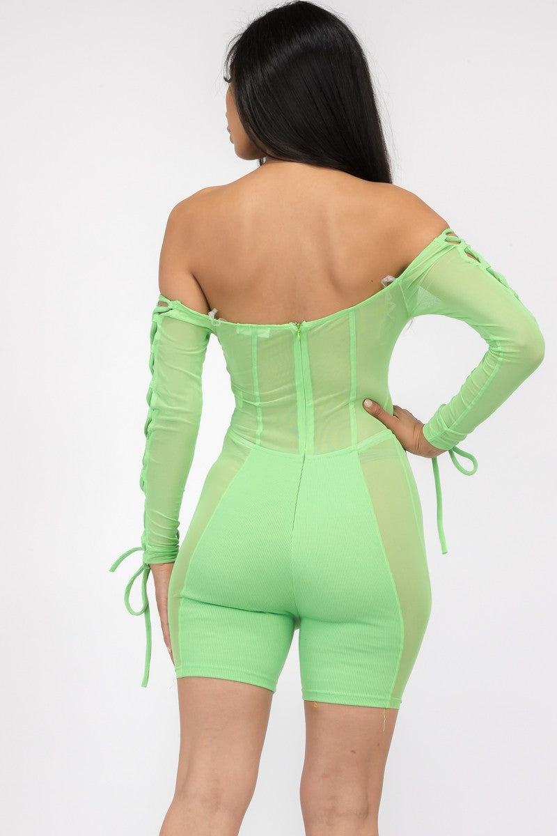 MR7977 - PELELE SEMI TRANSPARENTE CON HOMBRO DECORADO