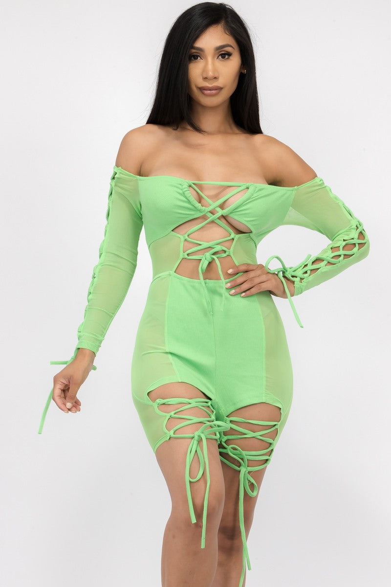 MR7977 - PELELE SEMI TRANSPARENTE CON HOMBRO DECORADO