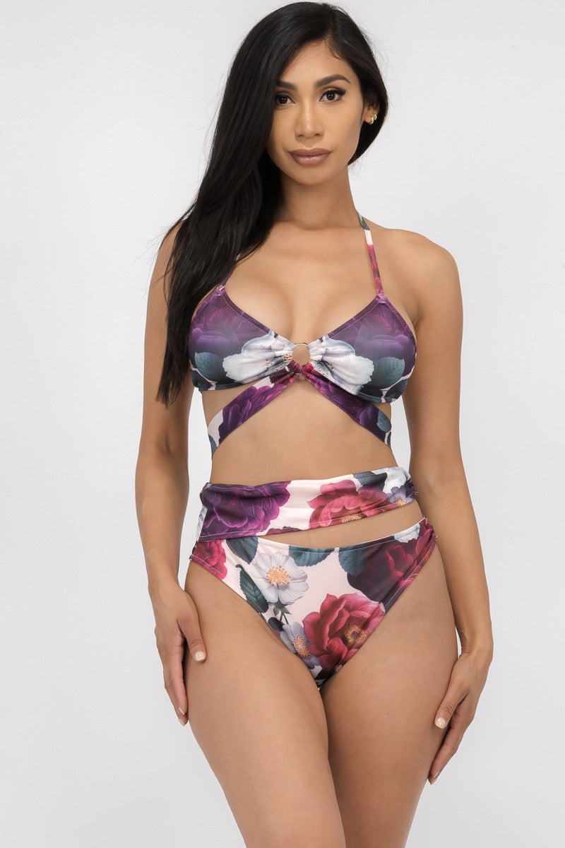 MTP8211-5 - 2 uds. CONJUNTO BIKINI HALTER FLORAL