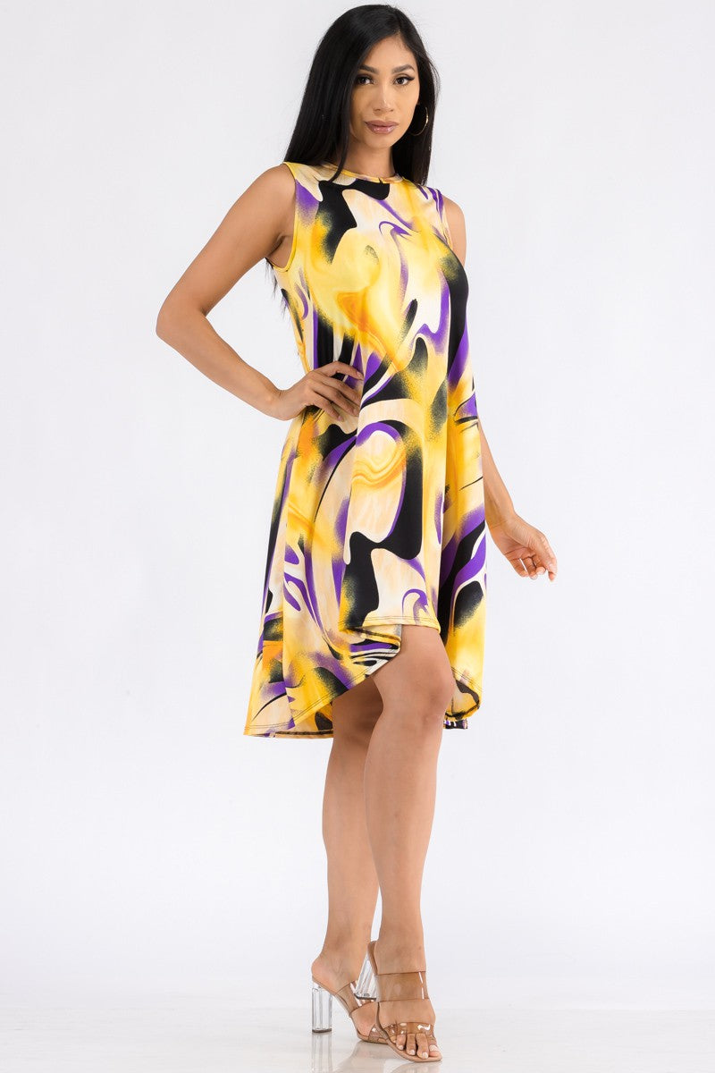 HH696X-SWIRL - RELAXED FIT SLEEVELESS DRESS