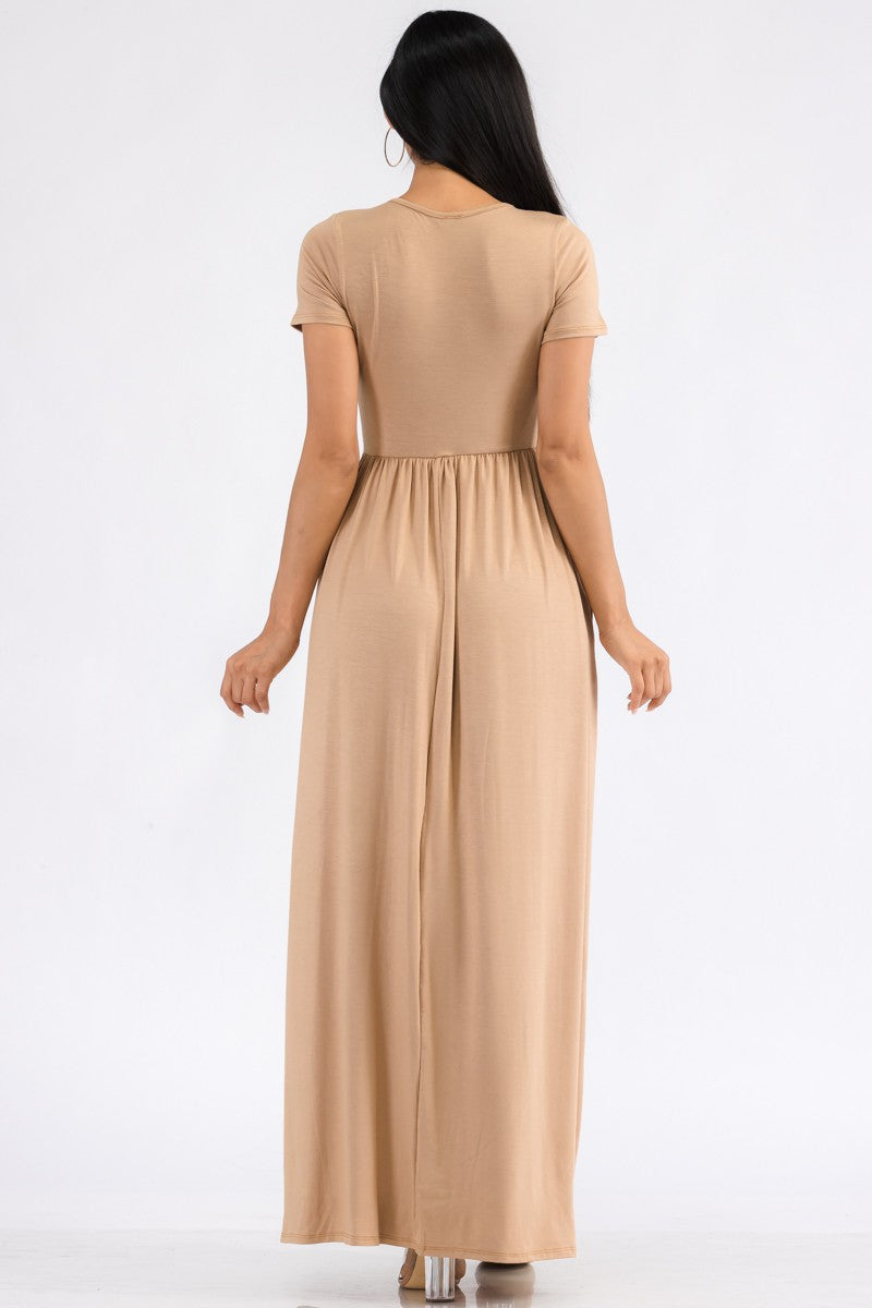 HH464R-SL - SHORT SLEEVE MAXI DRESS