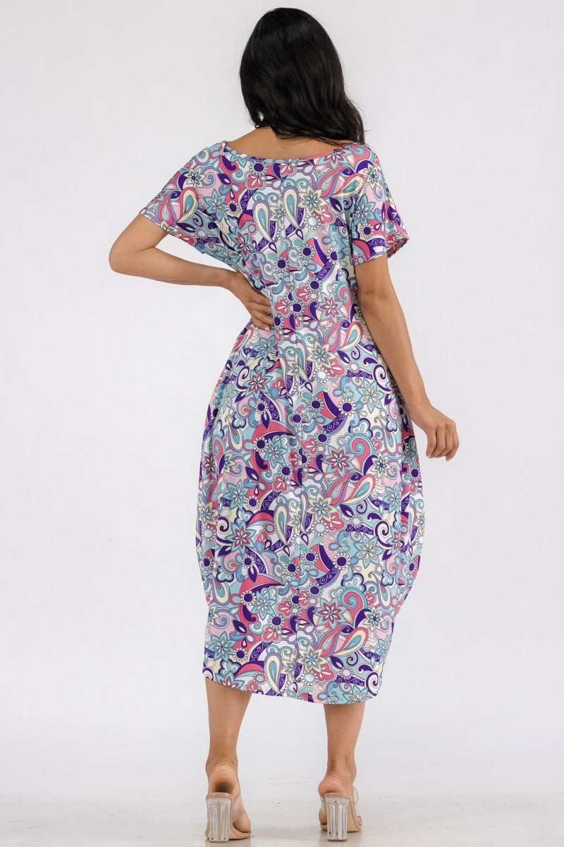 HH635R-PAISLEY - VESTIDO MIDI BAJO ESTAMPADO PAISLEY
