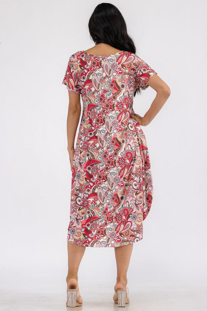 HH635X-PAISLEY - VESTIDO MIDI BAJO ESTAMPADO PAISLEY