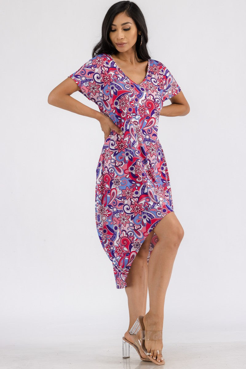 HH635X-PAISLEY - VESTIDO MIDI BAJO ESTAMPADO PAISLEY