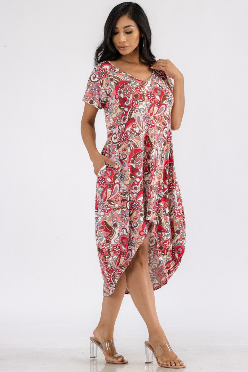 HH635X-PAISLEY - VESTIDO MIDI BAJO ESTAMPADO PAISLEY