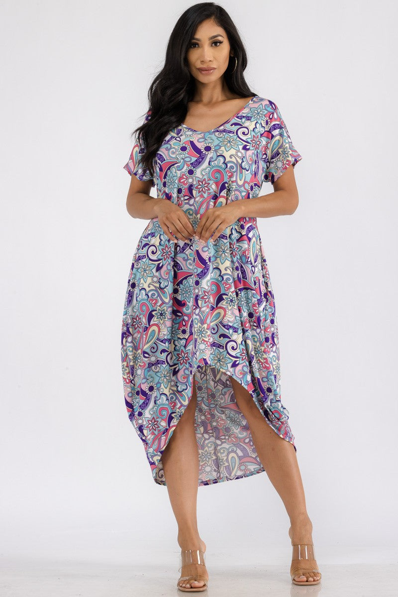 HH635R-PAISLEY - VESTIDO MIDI BAJO ESTAMPADO PAISLEY