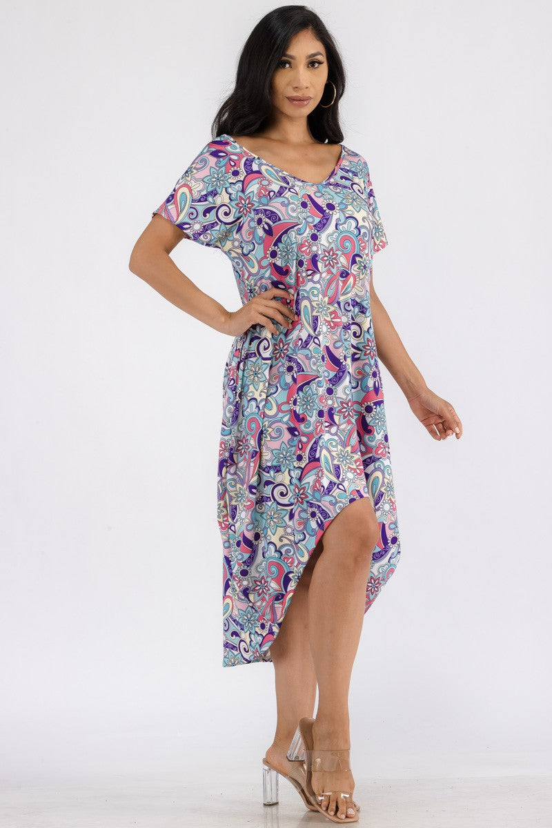 HH635R-PAISLEY - VESTIDO MIDI BAJO ESTAMPADO PAISLEY