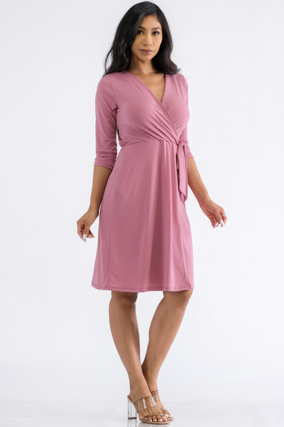 HH467X-SOL - VESTIDO CRUZADO MIDI