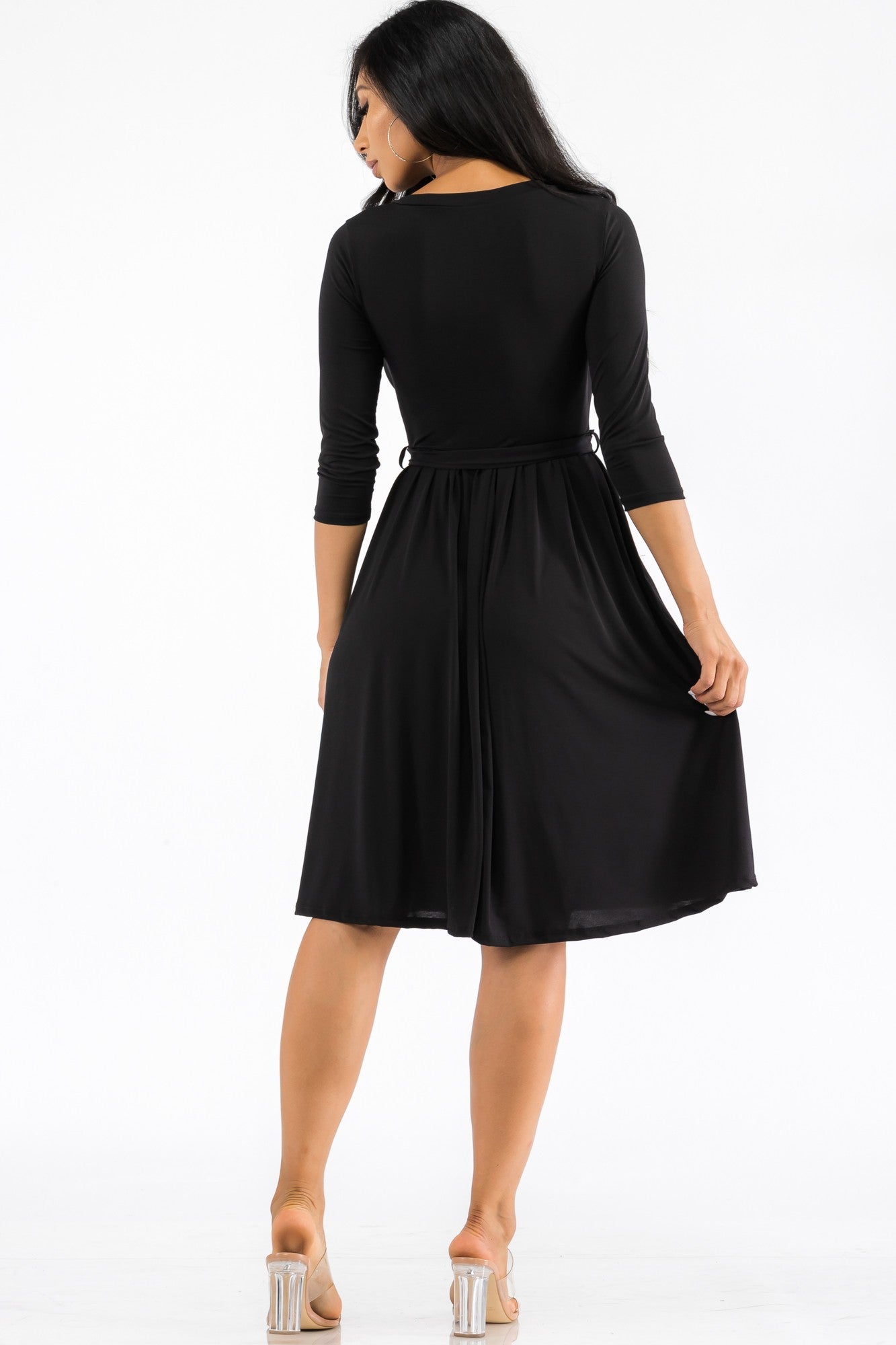HH710R-SL - VESTIDO MIDI ENVOLVENTE