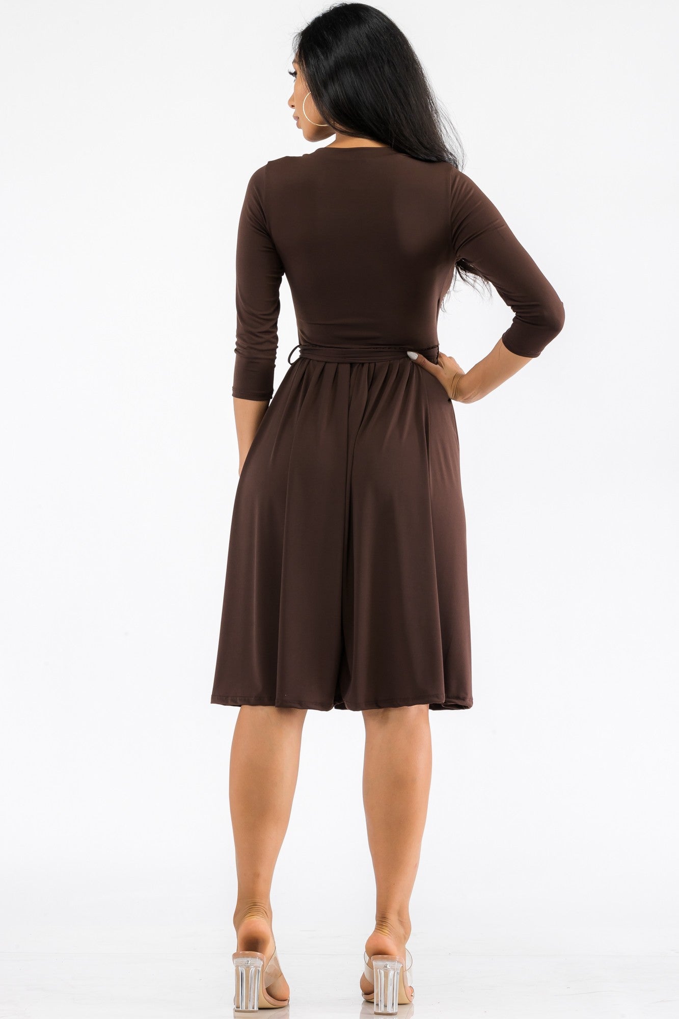 HH710R-SL - VESTIDO MIDI ENVOLVENTE
