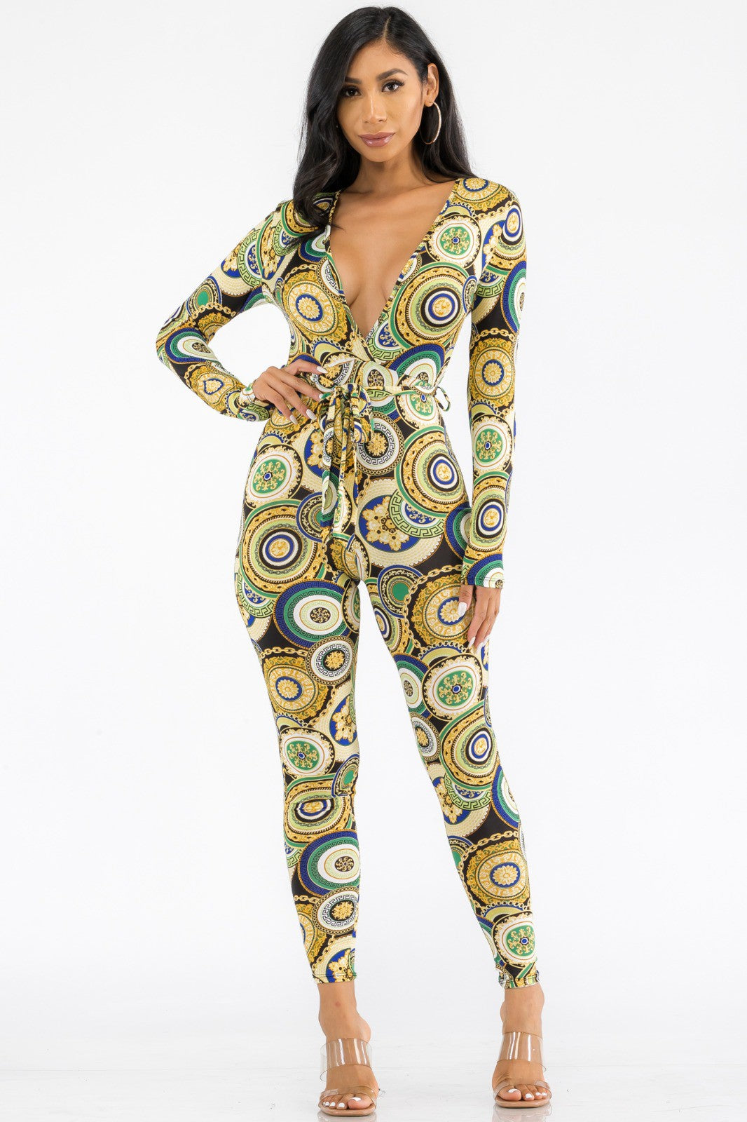 HH626X-GEO - MONO BODYCON DE MANGA LARGA