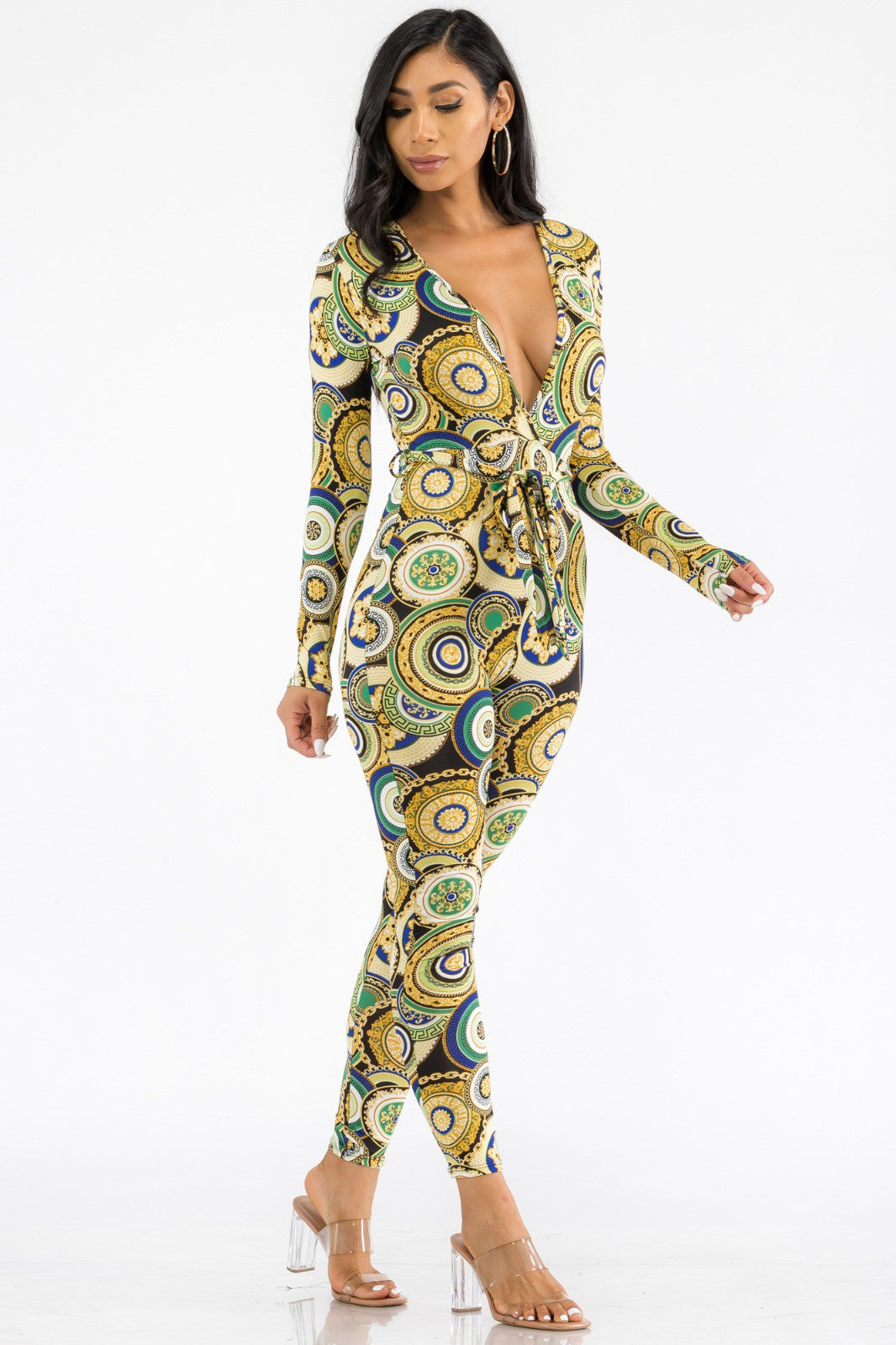 HH626X-GEO - MONO BODYCON DE MANGA LARGA