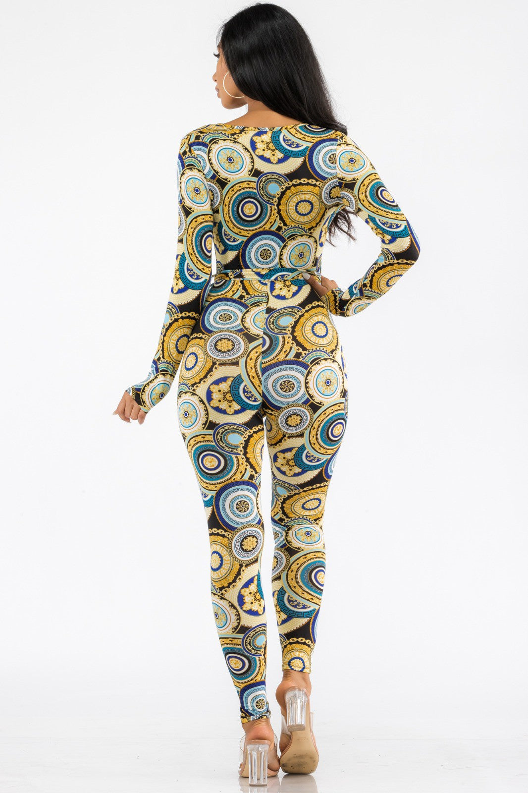 HH626X-GEO - MONO BODYCON DE MANGA LARGA
