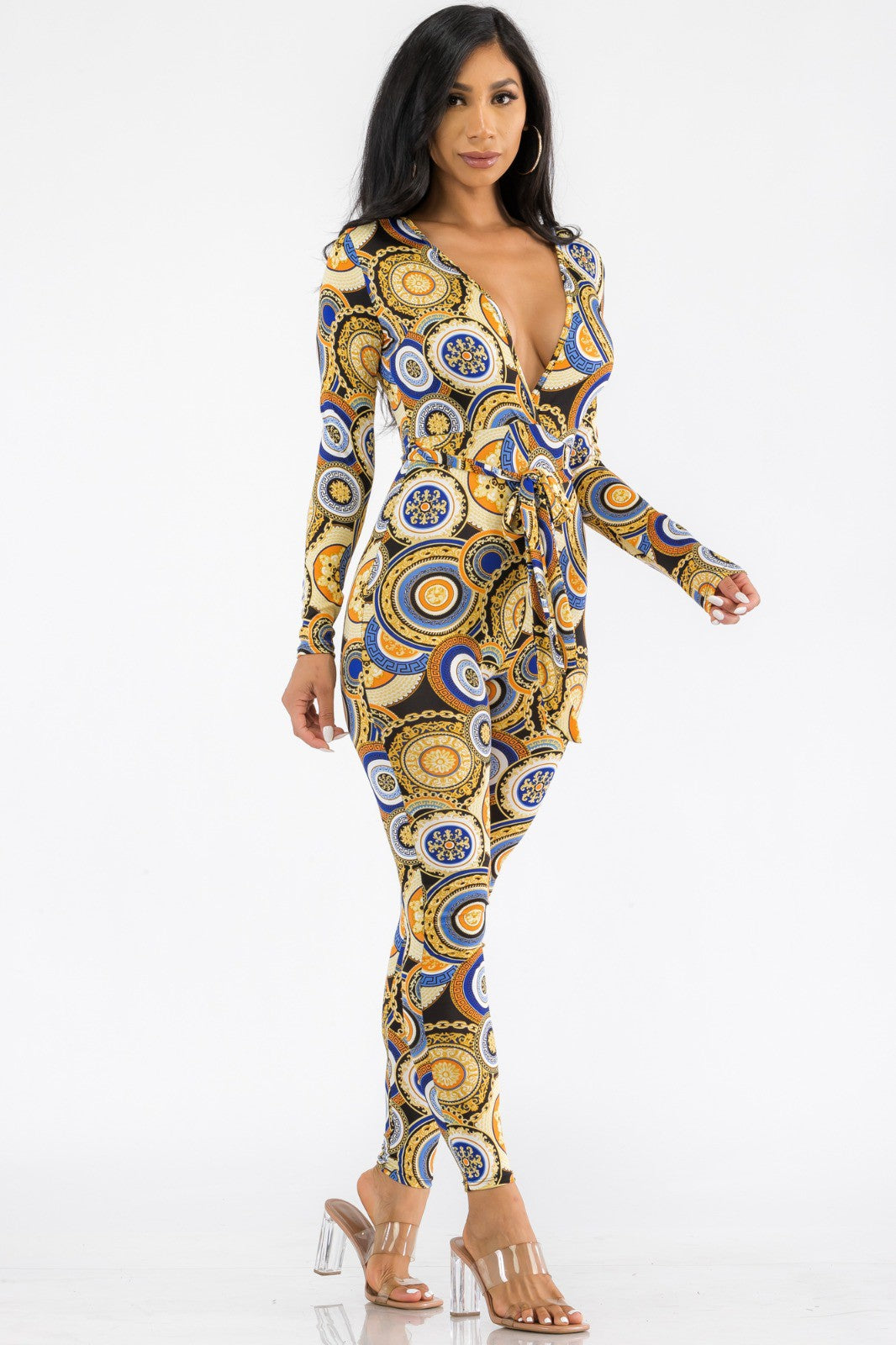 HH626X-GEO - MONO BODYCON DE MANGA LARGA