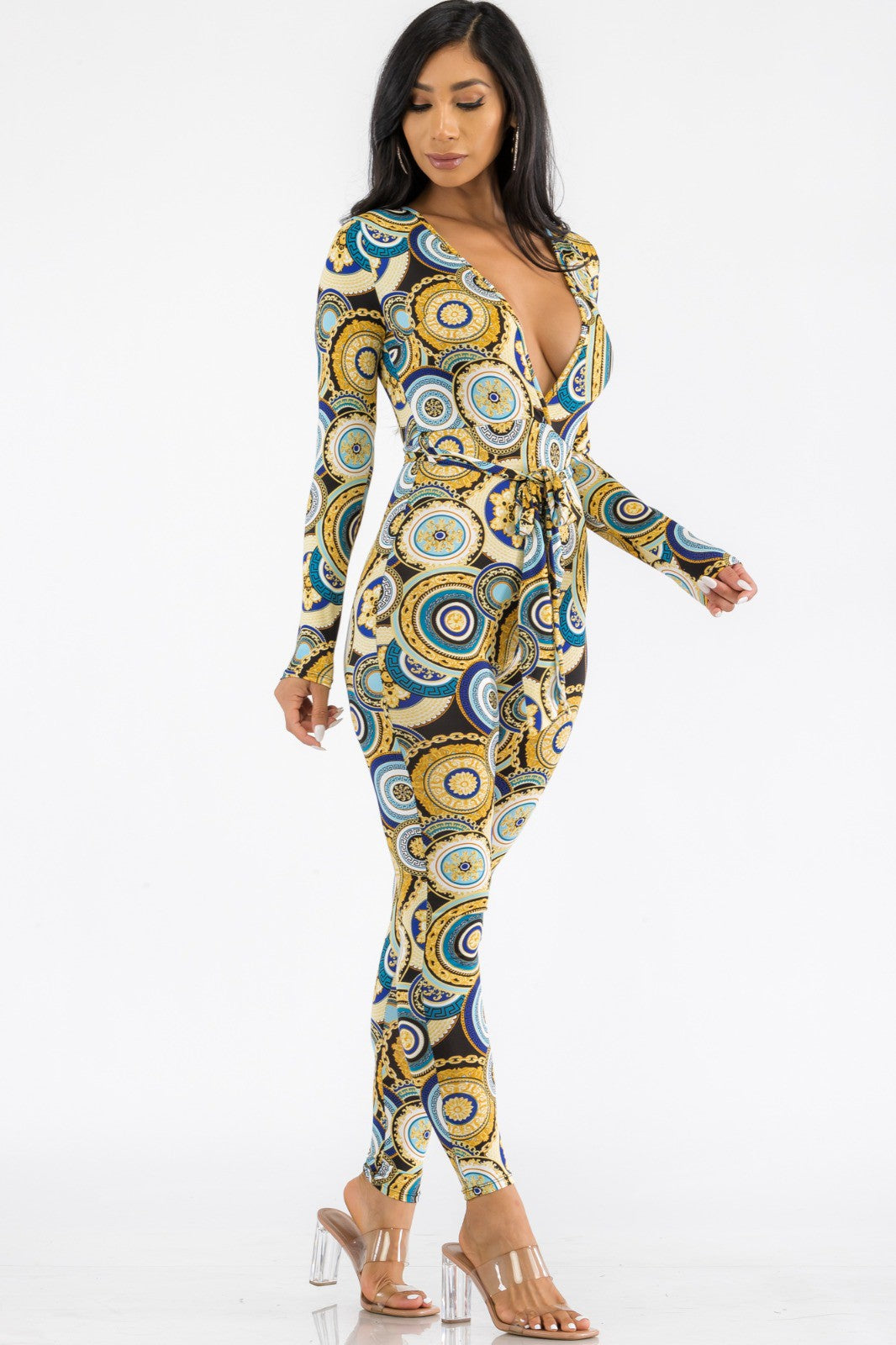HH626X-GEO - MONO BODYCON DE MANGA LARGA