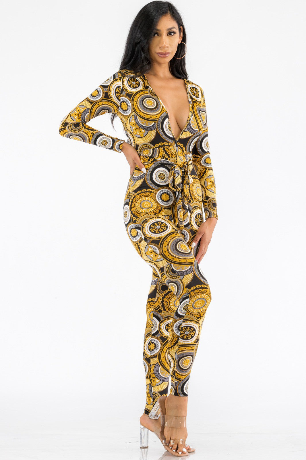 HH626X-GEO - MONO BODYCON DE MANGA LARGA