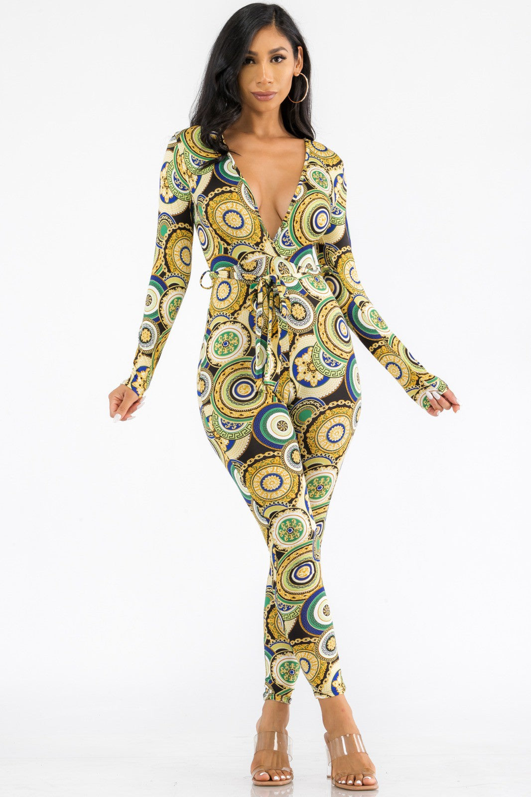 HH626X-GEO - MONO BODYCON DE MANGA LARGA