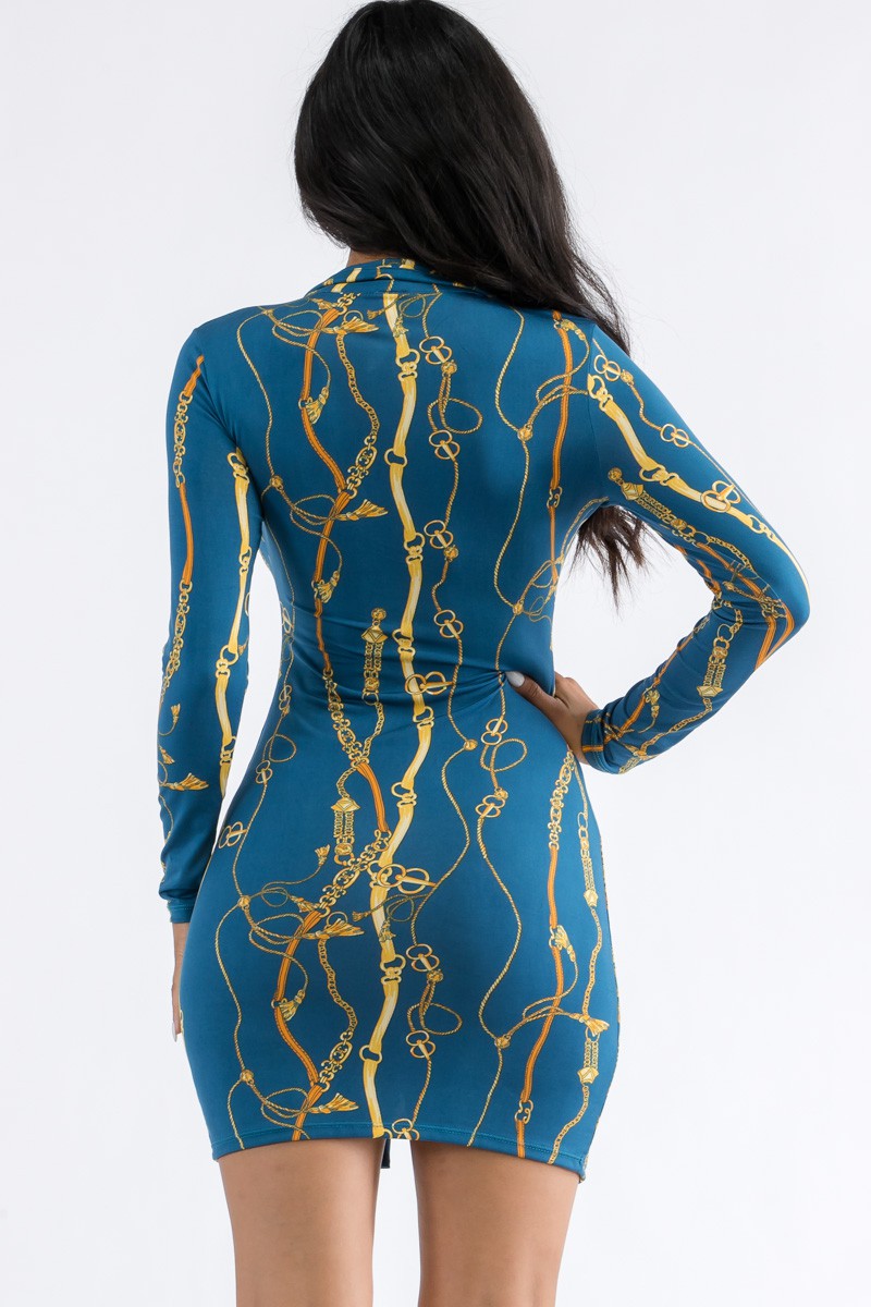 HH664X-CHAIN - VESTIDO MINI CON BOTONES