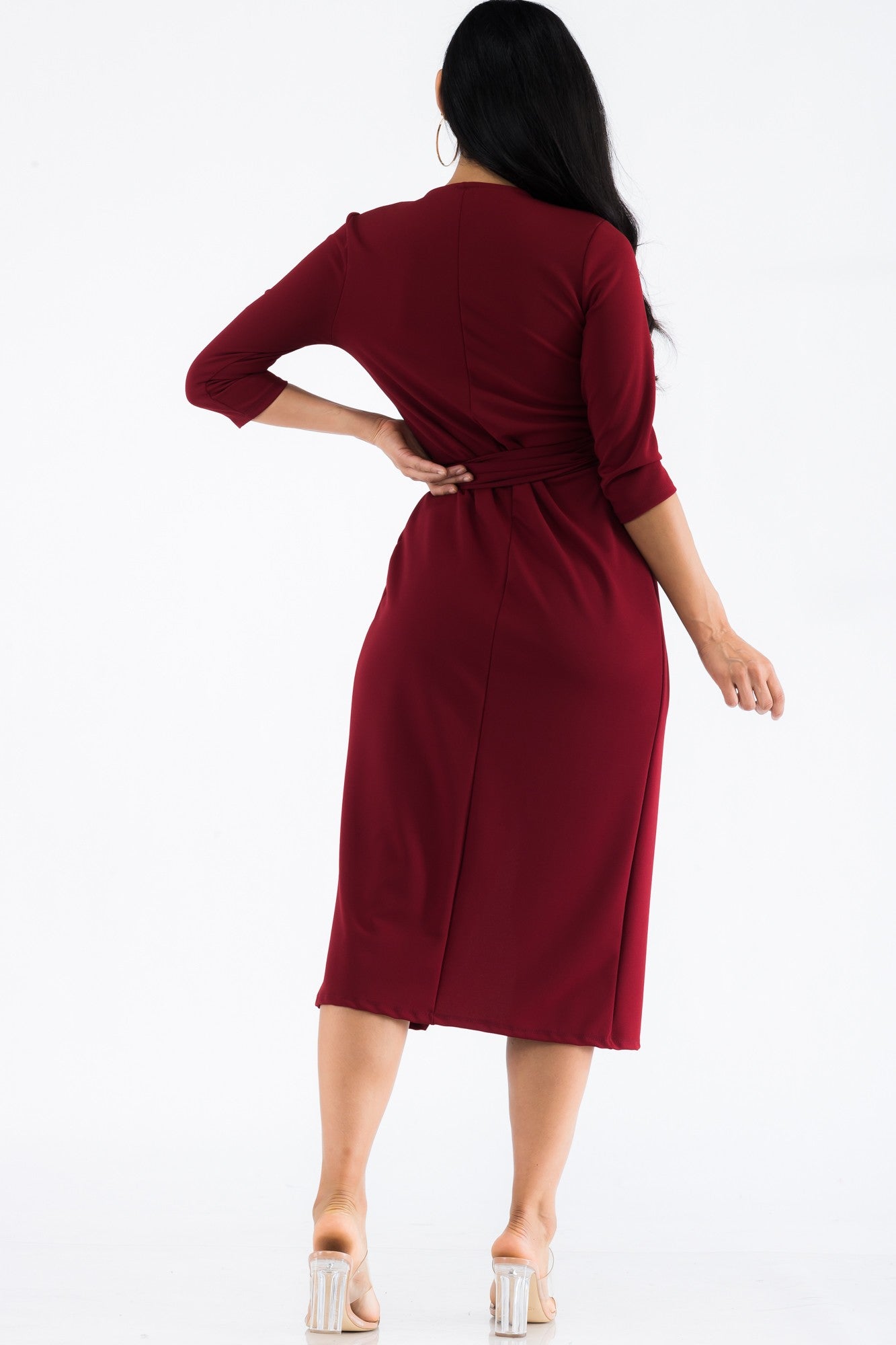HH535X-SL - VESTIDO CRUZADO MIDI