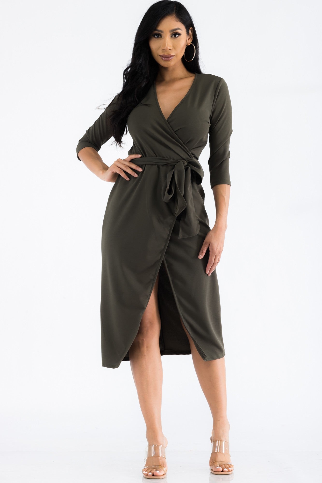 HH535X-SL - VESTIDO CRUZADO MIDI