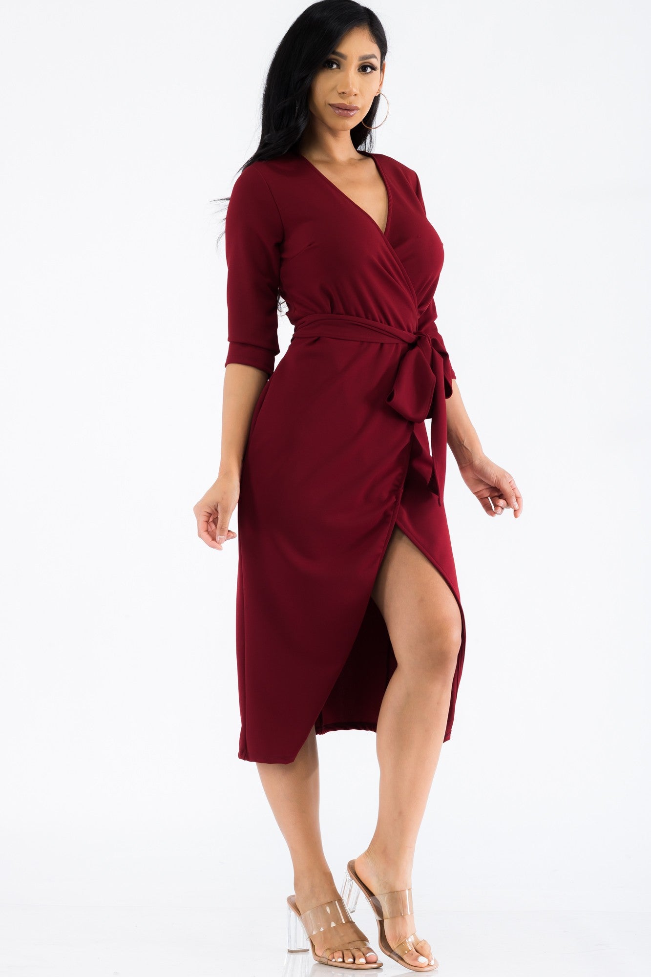 HH535X-SL - VESTIDO CRUZADO MIDI