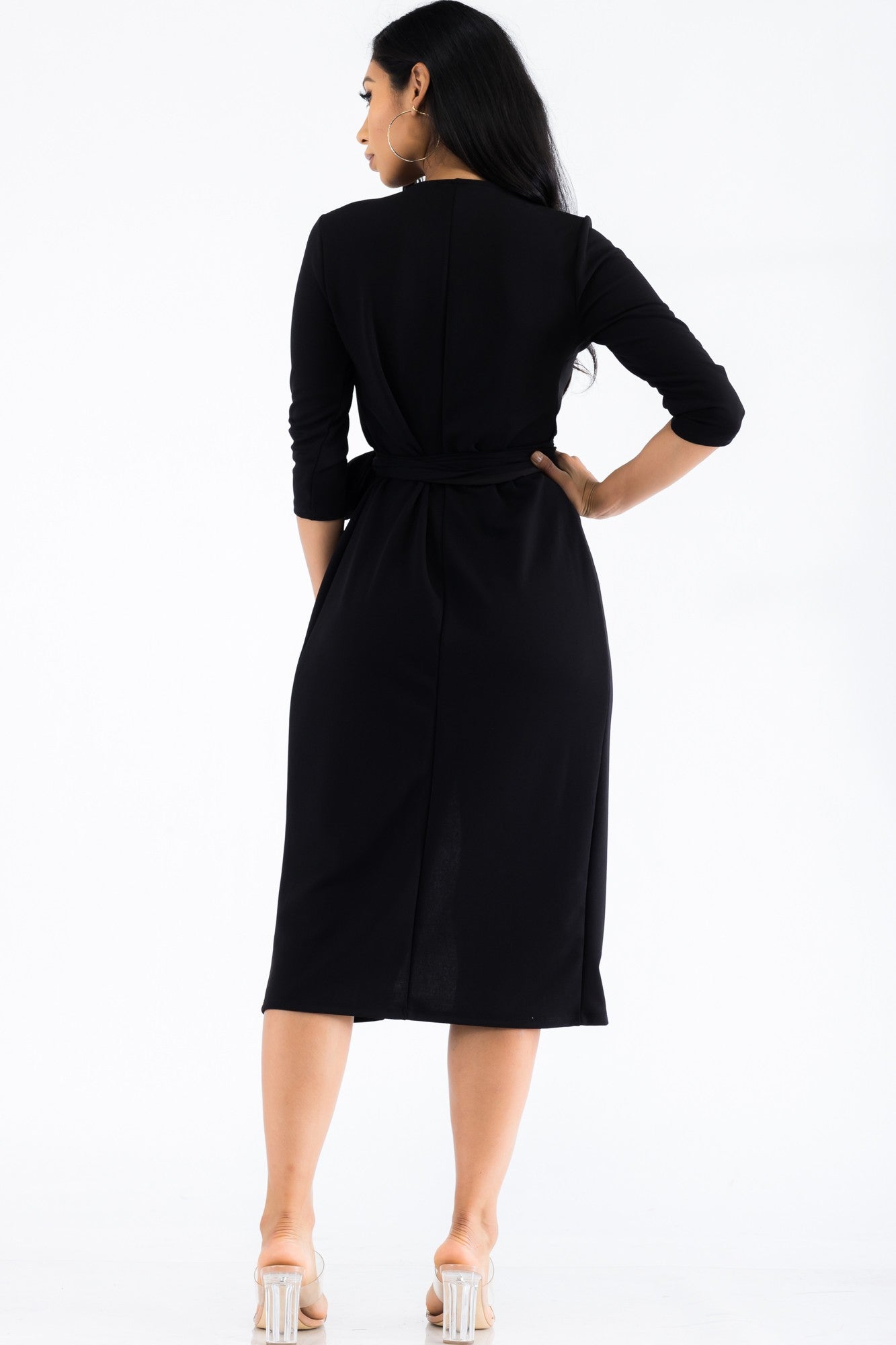 HH535X-SL - VESTIDO CRUZADO MIDI