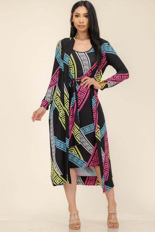 HH657R-VERS - CONJUNTO DE VESTIDO Y CÁRDIGAN DE 2 PIEZAS