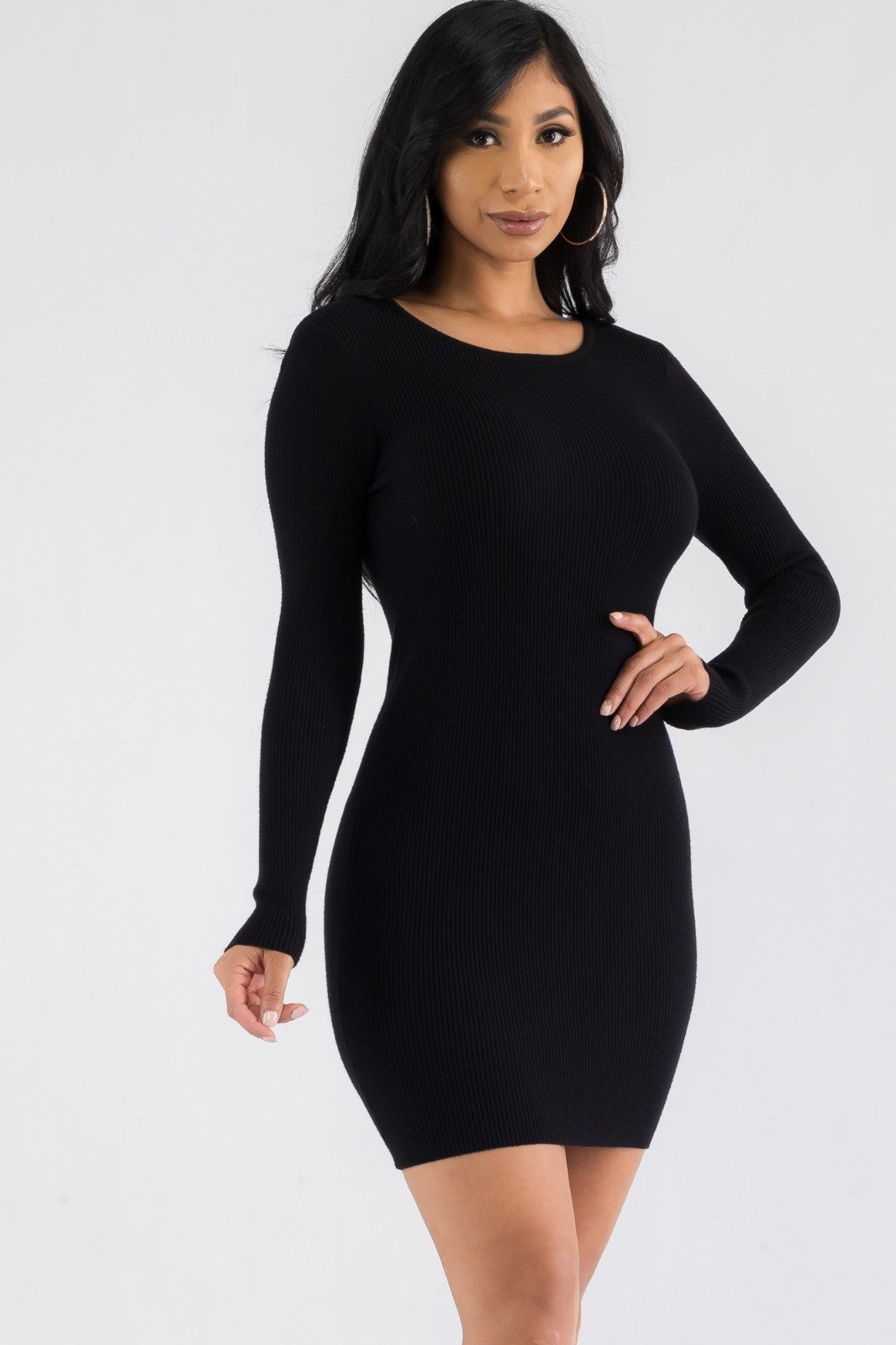 CH128R-LS - LONG SLEEVE MINI DRESS