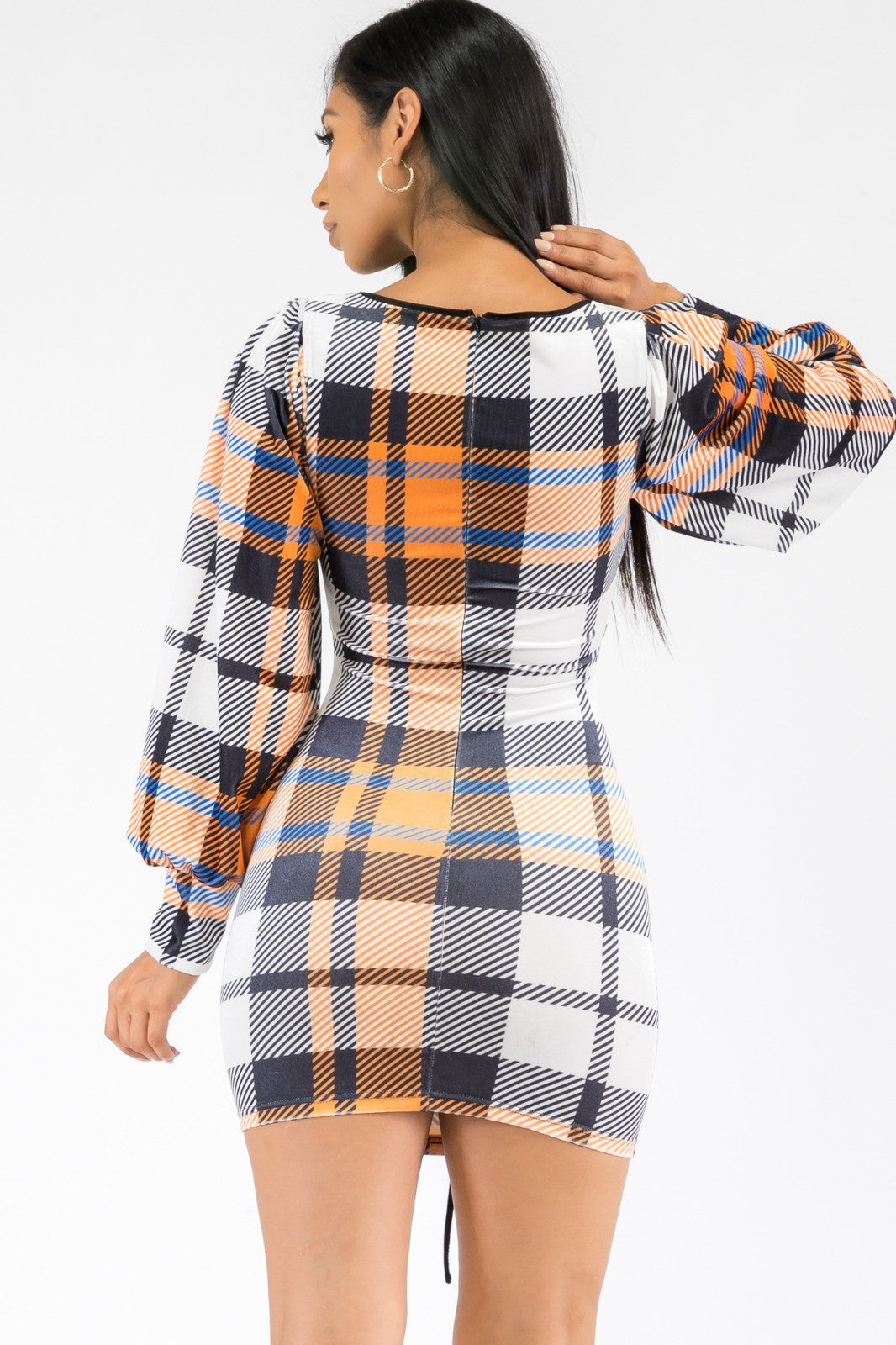 MD8377 - PLAID MINI DRESS