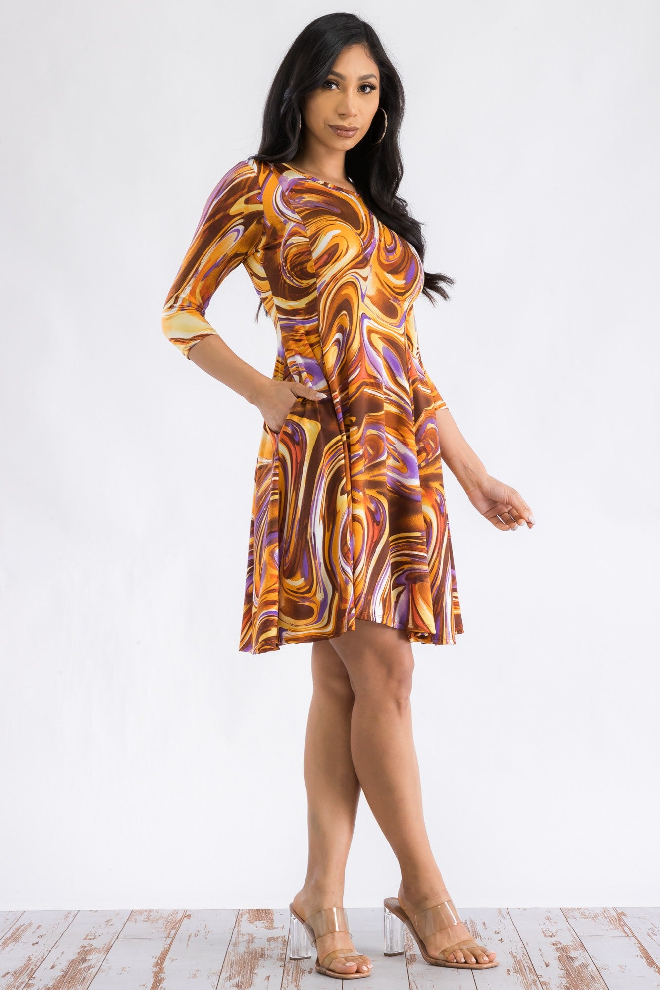 HH711X-PR - VESTIDO TÚNICA FIT & FLARE
