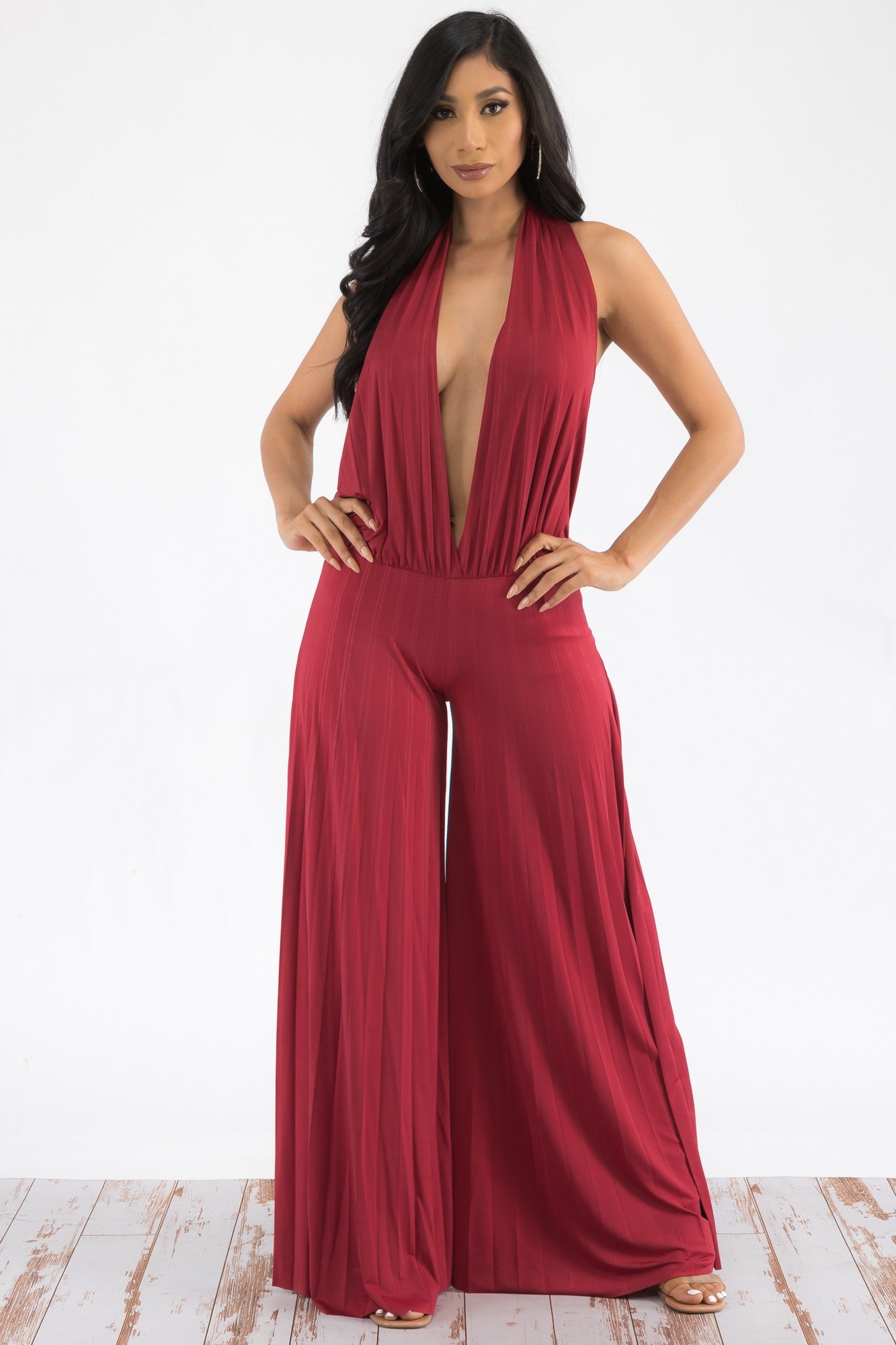 J259 - DEEP V-NECK JUMPSUIT
